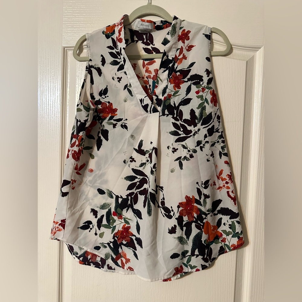Van Heusen Floral Sleeveless Blouse Women’s Size Large – Lightweight Office Top